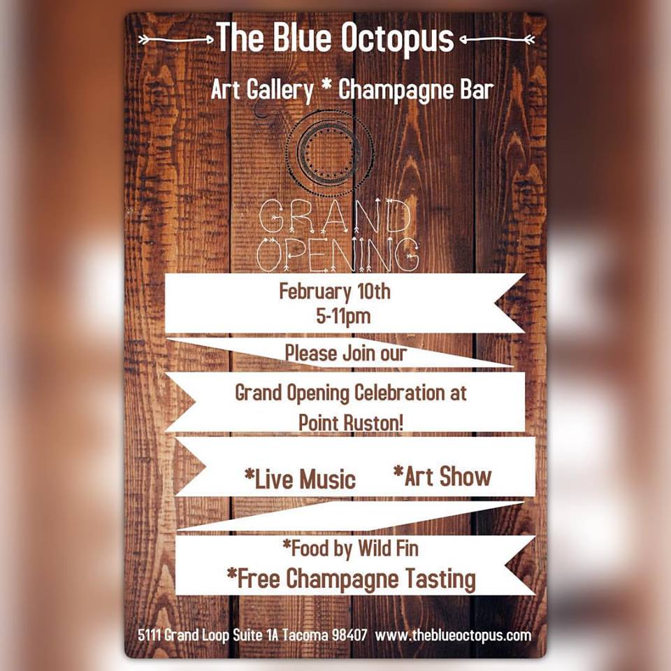 blue octopus grand opening at point ruston