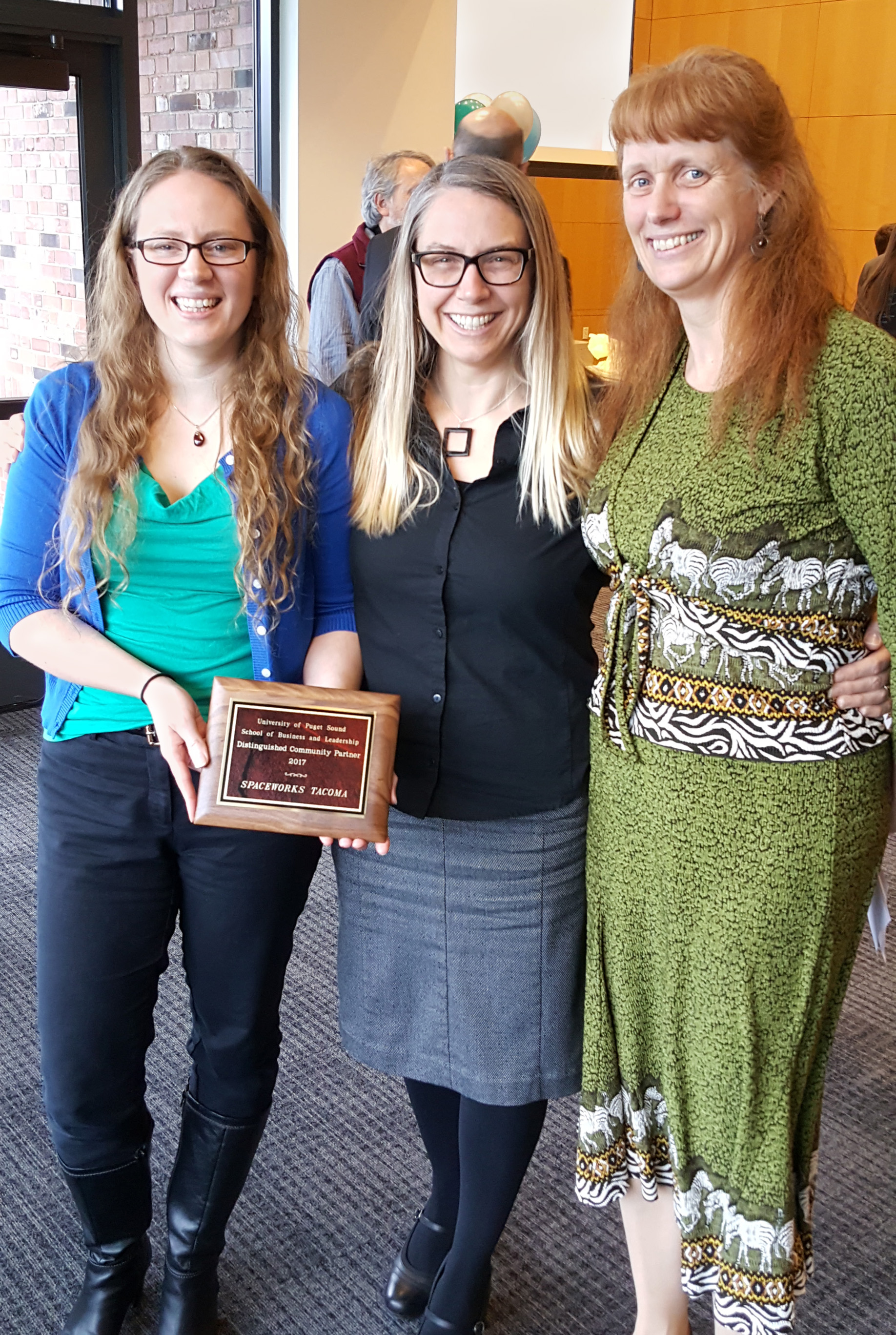 Gwen Kohl & Heather Joy receive UPS 2017 Distinguished Community Partner Award presented by Lynnette Claire, Ph. D.